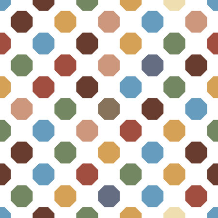 Abstract seamless pattern of multi-colored polyhedra, geometric printのイラスト素材