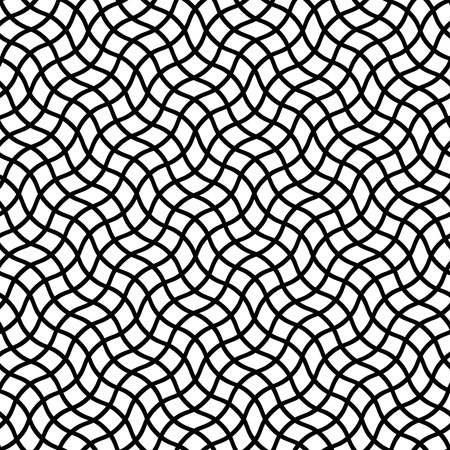 Abstract seamless pattern with twisted lines of distorted lattice. Vector template for texture, textiles, background, banners, designのイラスト素材