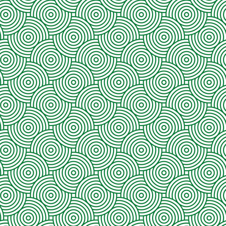 Seamless background pattern of green overlapping circles. Abstract green seamless pattern is perfect for decoration, wallpaper, wrapping paper, textilesのイラスト素材