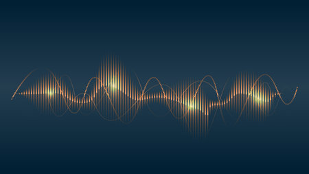 Abstract elegant modern decorative background design with soundwave and undulating line patternsのイラスト素材