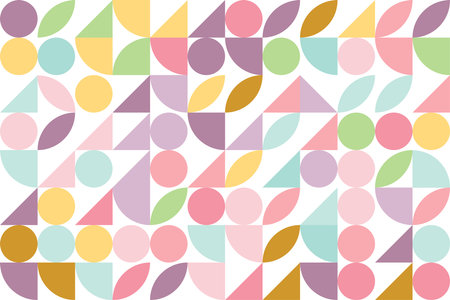 Colorful abstract geometric pattern, bauhaus style design, graphic modern printのイラスト素材