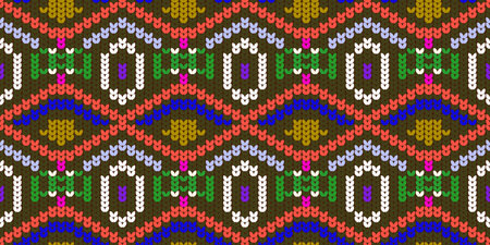 Vector seamless knitting pattern. color knitted seamless patternのイラスト素材