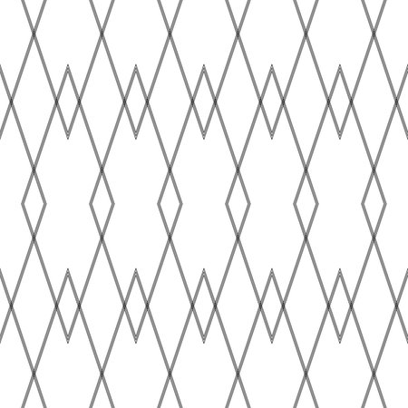Seamless geometric ornament of thin black lines forming rhombuses on a transparent backgroundのイラスト素材