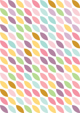 Abstract geometric pattern, design of repeating ovals of various pastel colors for the A4 cover backgroundのイラスト素材