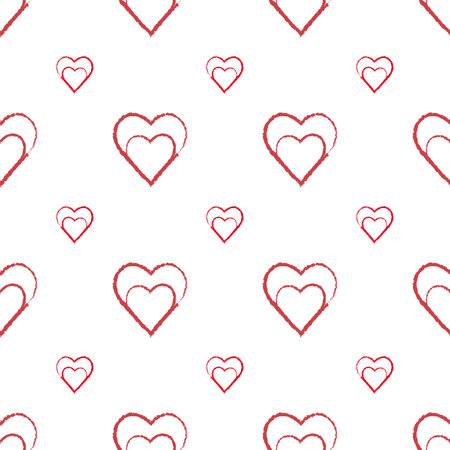 Seamless pattern with exquisite hearts on a transparent background for plaid, fabric, wallpaper, textiles, clothing, tablecloths and other thingsのイラスト素材