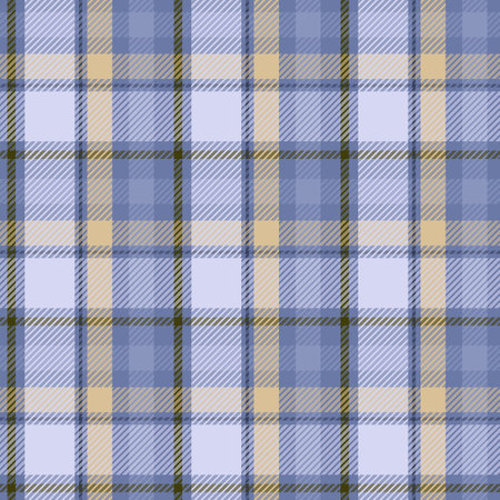 Print texture of traditional tartan tartan fabric with seamless ornament, soft blue, yellow and green colorsのイラスト素材