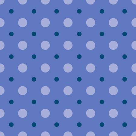 Seamless polka dot background pattern in shades of blue. Seamless circles for printing or clothingのイラスト素材
