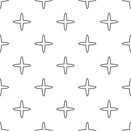 Seamless pattern with contour figures in the form of crosses. Background with a repeating ornament in the form of plusesのイラスト素材