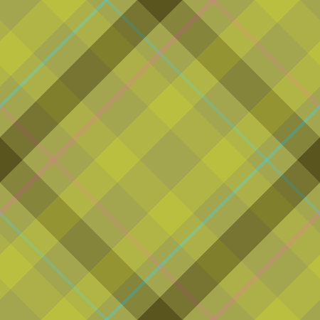 Plaid seamless fabric texture in green shades, tartan print for textiles, wallpaper, wrapping paper, tablecloths, napkinsのイラスト素材