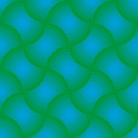 Seamless elegant abstract geometric background of intertwined blue-green circlesのイラスト素材