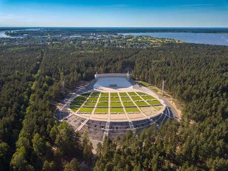 The Song and Dance Celebration in Latvia. Aerial.の写真素材