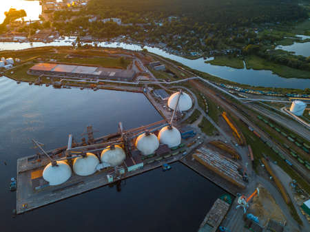 Seductive, pumping station. Heating of residential buildings with fuel oil.の写真素材