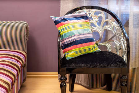 Close-up of chair in the modern interior of apartment. Living room.の写真素材