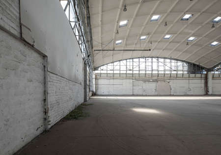 Hemispherical reinforced concrete load bearing roof of warehouseの写真素材