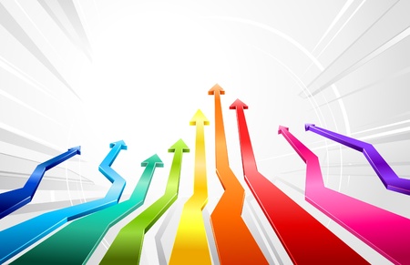 Arrows 3D moving upwardsのイラスト素材