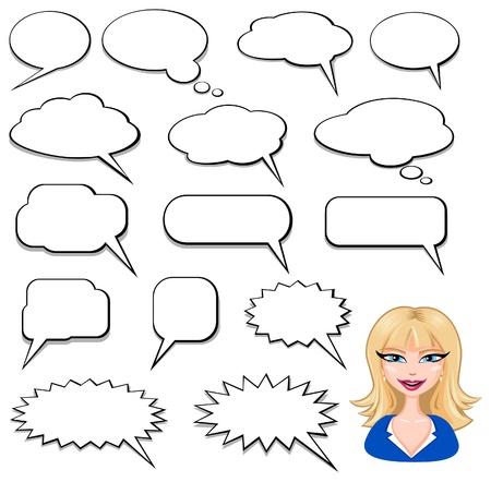 Speech Bubbles and girl avatarのイラスト素材