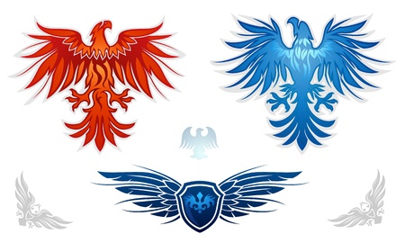 Heraldic eagles vector setのイラスト素材