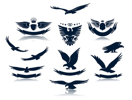 Eagle Silhouettes Set 3のイラスト素材