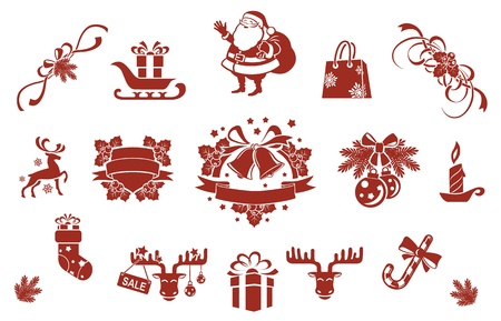 Christmas decorative elements set  のイラスト素材