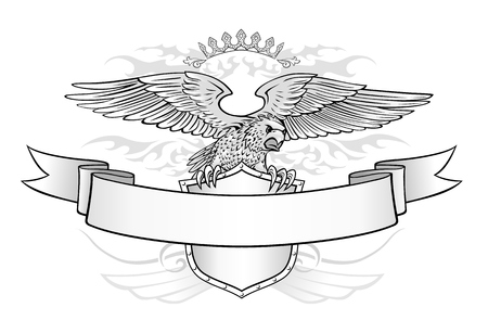 Crown and Shield with Winged Eagle Insigniaのイラスト素材