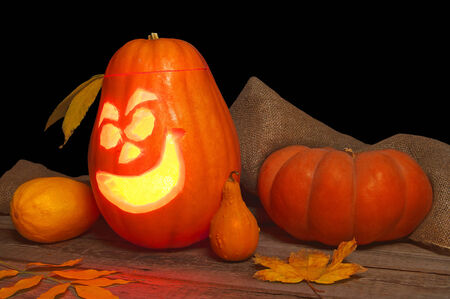 Jack spooky and creepy horror lantern.の写真素材