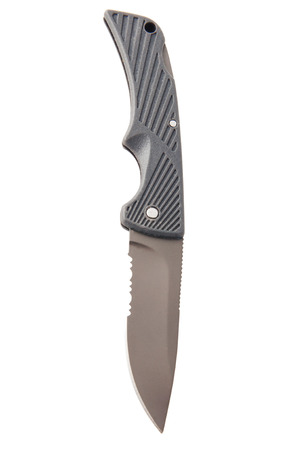 Sharp knife isolated on white backgroundの写真素材