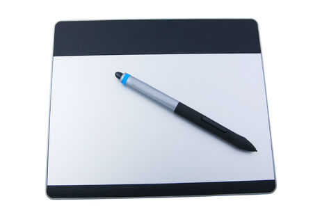 Graphic tablet for illustrators and designers, isolated on white background.の写真素材