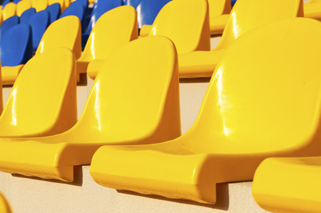 Photo of empty seats in the stadium.の写真素材