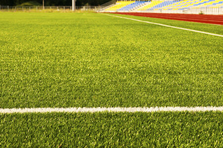 Grass on the football field. の写真素材