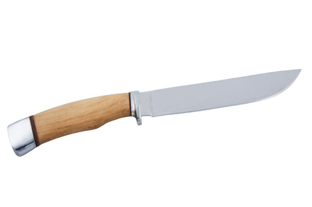 Sharp knife isolated on white backgroundの写真素材