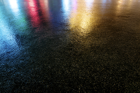 Photo of colored asphalt with green, red, blue, yellow colors.の写真素材