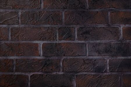 Dark brick wall with textureの写真素材