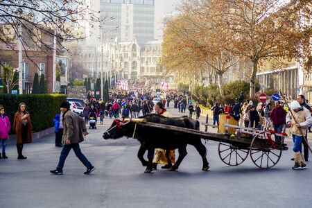 Georgia, Tbilisi, - January 08, 2020 Procession through the Central streets of Tbilisi on Christmas day (Alilo).のeditorial素材