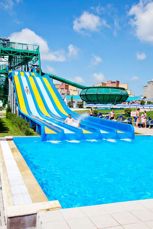 Gelendzhik, Russia-June 6, 2018: Zolotaya Bukhta water Park in the resort of Gelendzhik, Black sea....