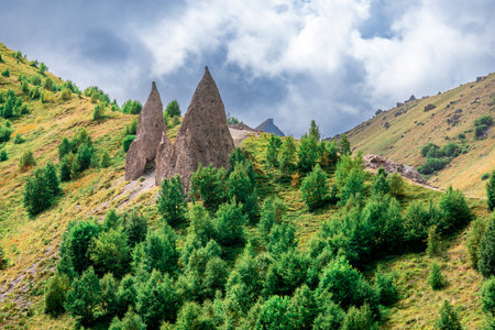 Mountains-Dragon's Teeth. The Jily-Su tract is a resort area in Kabardino-Balkaria on the northern...