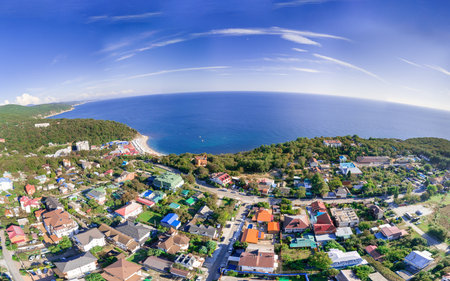 Betta resort village in Gelendzhik district. Aerial view. You can see the village itself and...