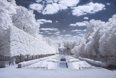 Sceaux park in infrared (Paris)のeditorial素材