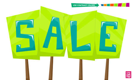 Vector sale element colorful letters with highlights and shadowsのイラスト素材