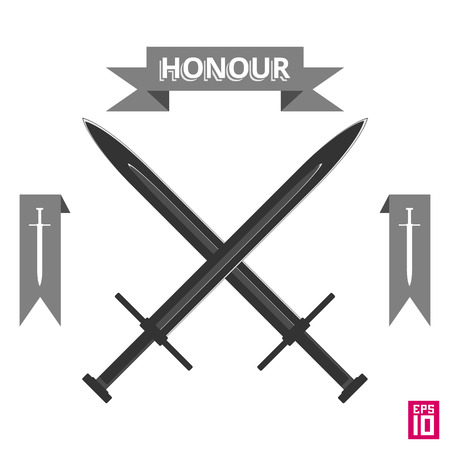 Vector sword cross element for decorationのイラスト素材