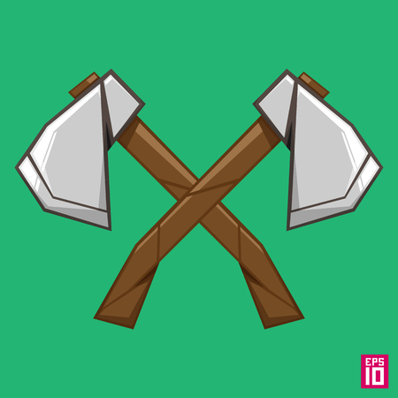 Vector 2 crossed axes label illustration on green backgroundのイラスト素材