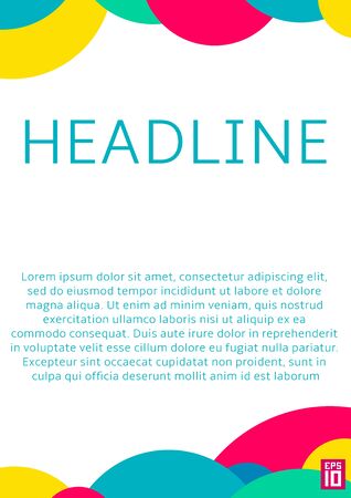 Vector poster template with colorful circles and sample textのイラスト素材