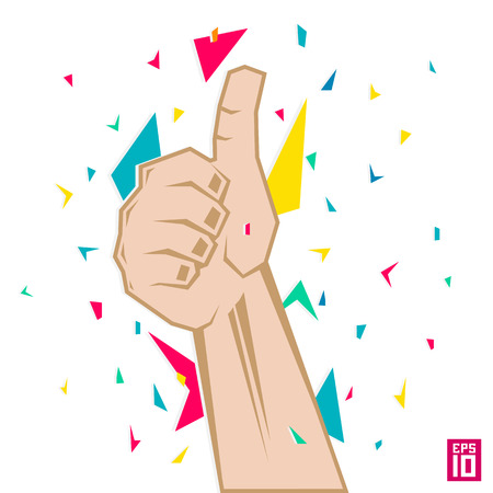 Vector thumb up colorful illustration.のイラスト素材