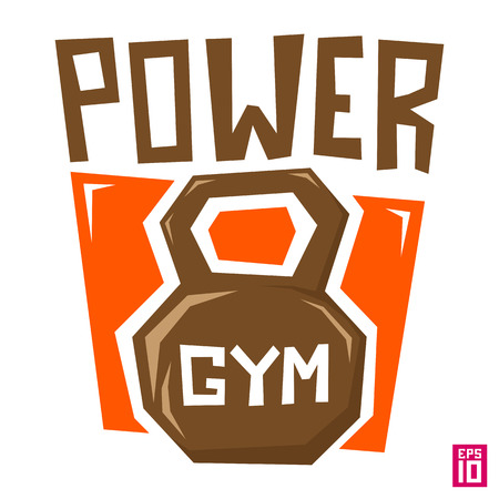 Vector styled fitness gym emblem.のイラスト素材