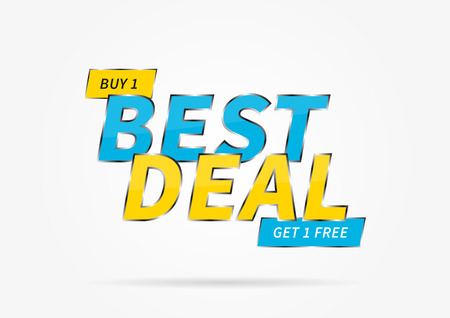 Banner Best Deal Buy 1 Get 1 Free vector illustration.のイラスト素材