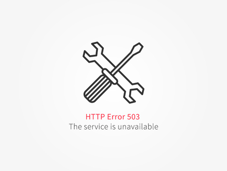 Error 503 page layout vector design. Website 503 page unavailable creative concept. Http 503 page service is unavailable creative design. Modern 503 page not found concept.のイラスト素材