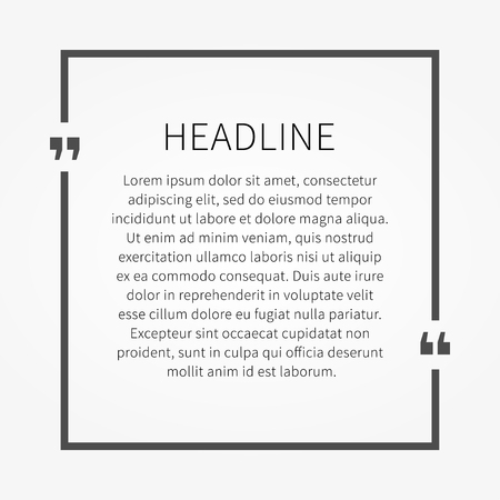 Vector quote sample text template with grey gradient background. Design square graphic concept illustration for quotation.のイラスト素材