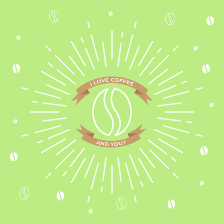 I love coffee. Inspiring phrase. Motivation quote. Positive affirmation. Creative vector typography concept design illustration with light green background.のイラスト素材