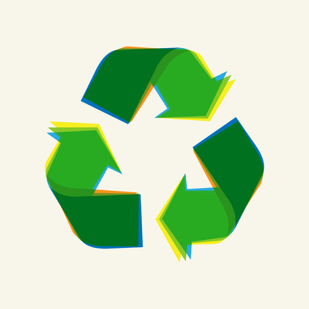Recycling sign vector illustration. Recycle symbol graphic design.のイラスト素材