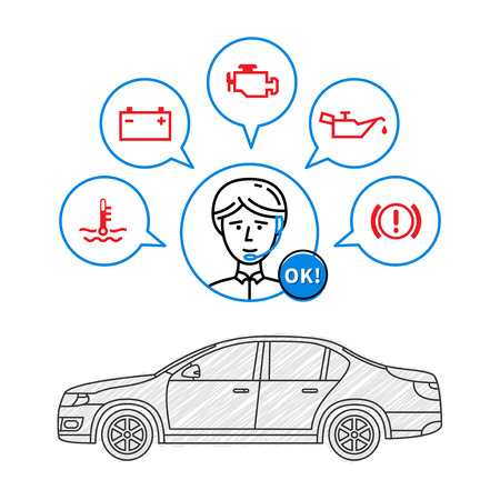 Car maintenance manager vector illustration.のイラスト素材