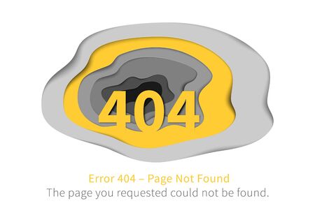 Error 404 page with paper art vector illustration. Broken web page graphic design. Error 404 page...